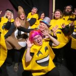 Stars of 'Not Another Group Chat!!!' in their emoji costumes